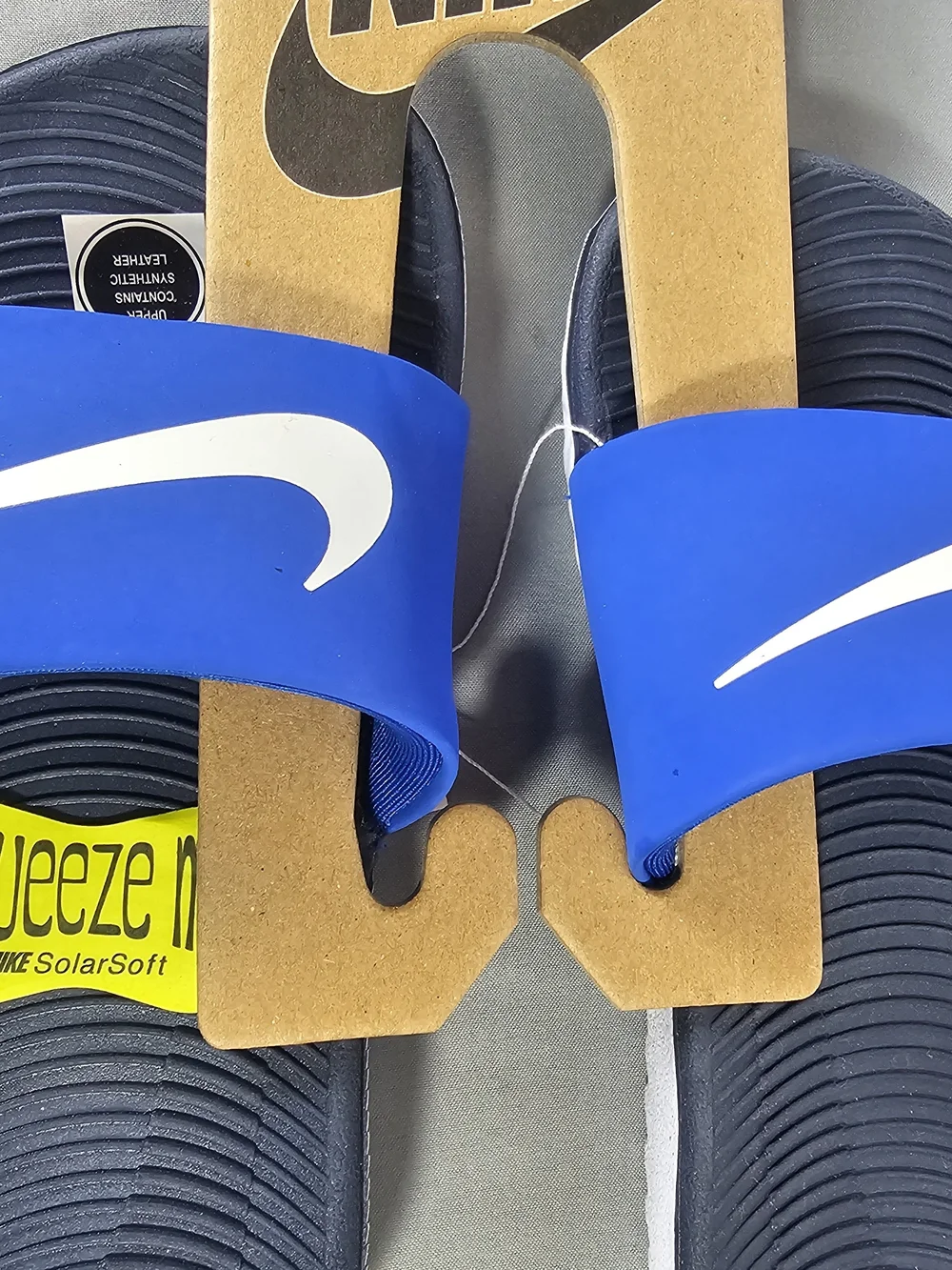 Nike Blue & Navy Slide Sandals with White Swoosh Size 12C NWT